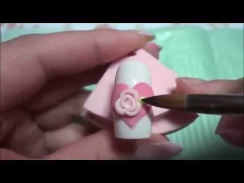 3dネイルアート ぷっくりしたバラを作る Acrylic Nail Art Of A 3d Rose ネイル動画まとめ